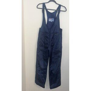Vintage Ski Moves Snow Bib Pants Womens Medium Blue Insulated Ski Overalls 80s